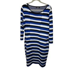 Nine West Women's Striped Knit sweater Dress XL Multicolor Knee Length Casual
